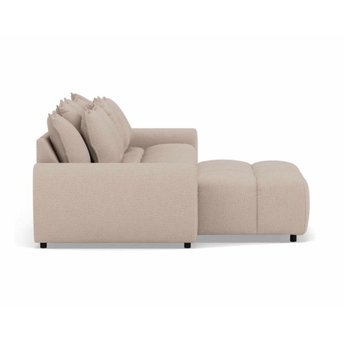 Adelaide - Canapé D'angle Réversible 4 Places Avec Pouf D'appoint En Tissu Texturé