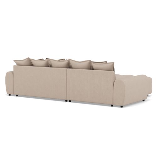 Adelaide - Canapé D'angle Réversible 4 Places Avec Pouf D'appoint En Tissu Texturé