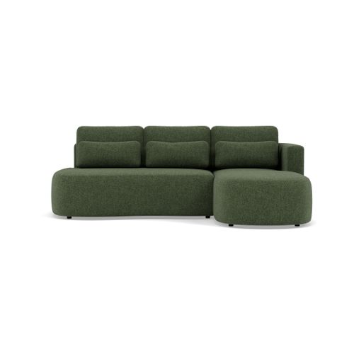 Canapé Angle Droit Convertible 4 Places Mahina En Tissu Texturé Vert