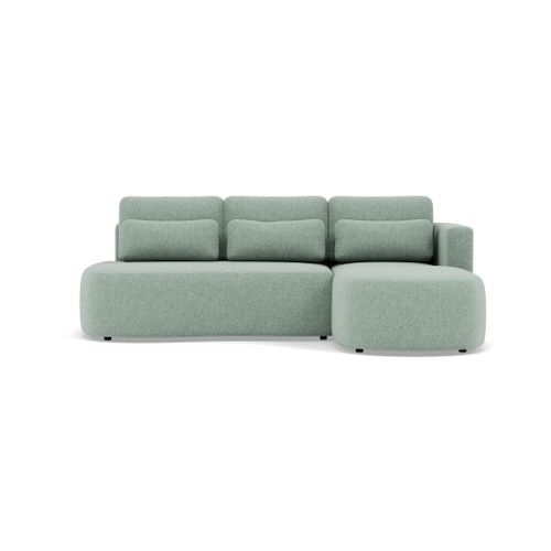 Canapé Angle Droit Convertible 4 Places Mahina En Tissu Texturé Bleu