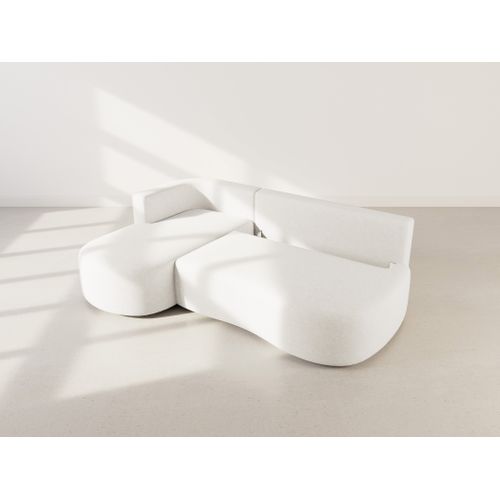 Canapé Angle Gauche Convertible 4 Places Mahina En Tissu Texturé Beige