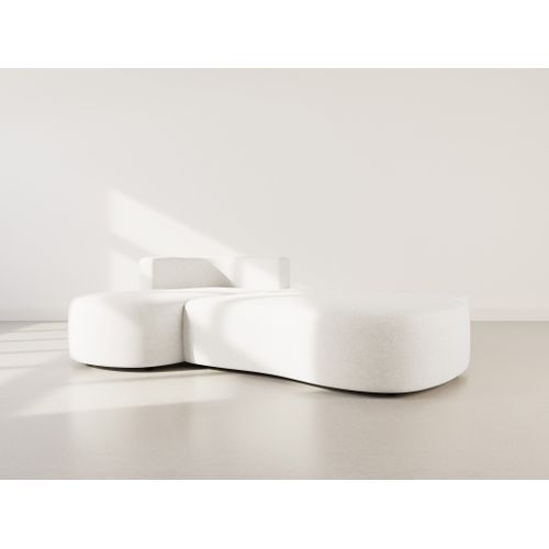 Canapé Angle Gauche Convertible 4 Places Mahina En Tissu Texturé Beige