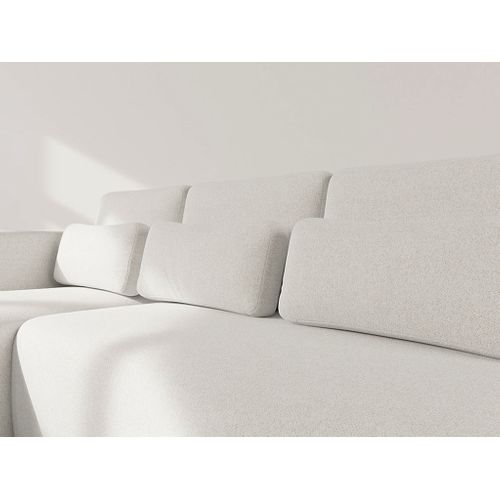 Canapé Angle Gauche Convertible 4 Places Mahina En Tissu Texturé Beige
