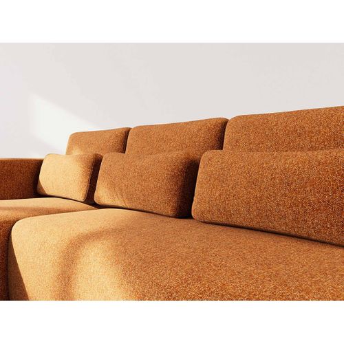 Canapé Angle Gauche Convertible 4 Places Mahina En Tissu Texturé Terracotta