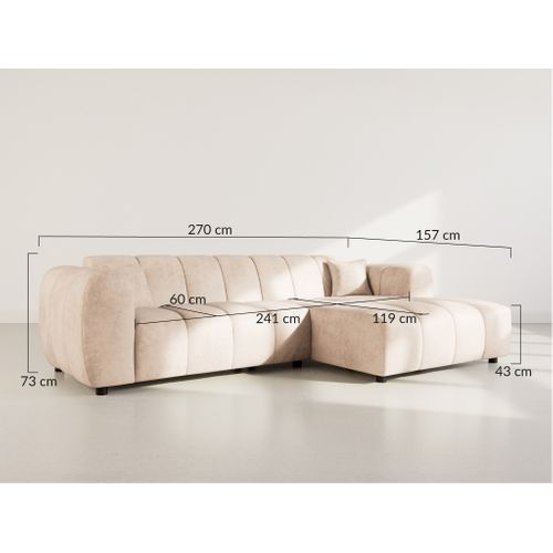 Curtis - Canapé D'angle Droit 4 Places En Simili