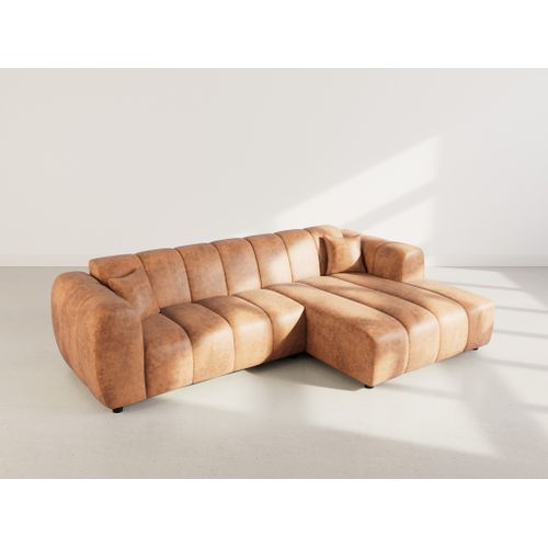Curtis - Canapé D'angle Droit 4 Places En Simili