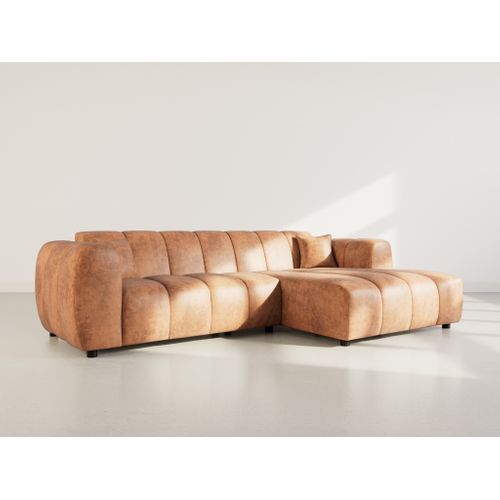 Curtis - Canapé D'angle Droit 4 Places En Simili