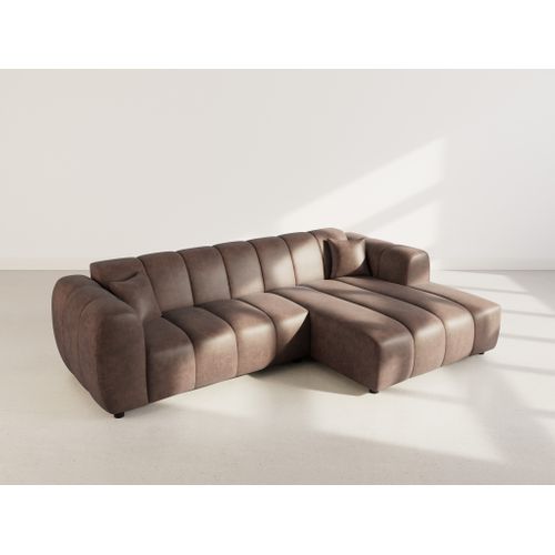 Curtis - Canapé D'angle Droit 4 Places En Simili