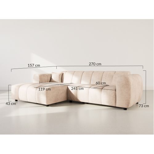Curtis - Canapé D'angle Gauche 4 Places En Simili