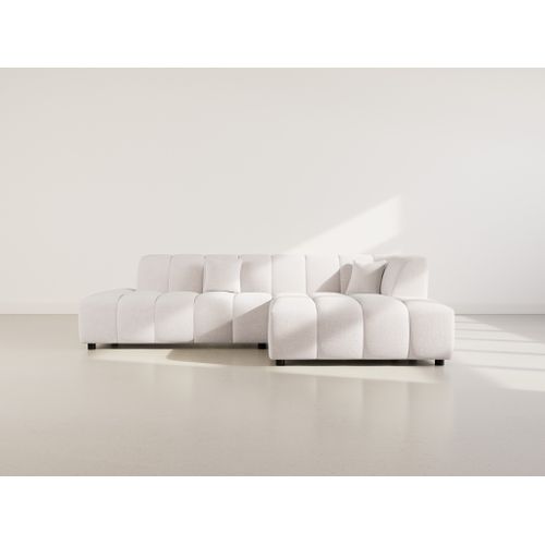 Curtis - Canapé D'angle Droit 4 Places Sans Accoudoir En Tissu Texturé Beige