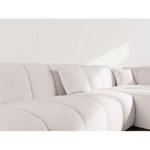 Curtis - Canapé D'angle Droit 4 Places Sans Accoudoir En Tissu Texturé Beige