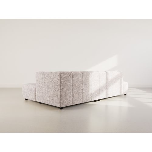 Curtis - Canapé D'angle Droit 4 Places Sans Accoudoir En Tissu Texturé Taupe