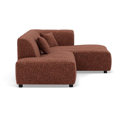 Curtis - Canapé D'angle Droit 4 Places Sans Accoudoir En Tissu Texturé Terracotta