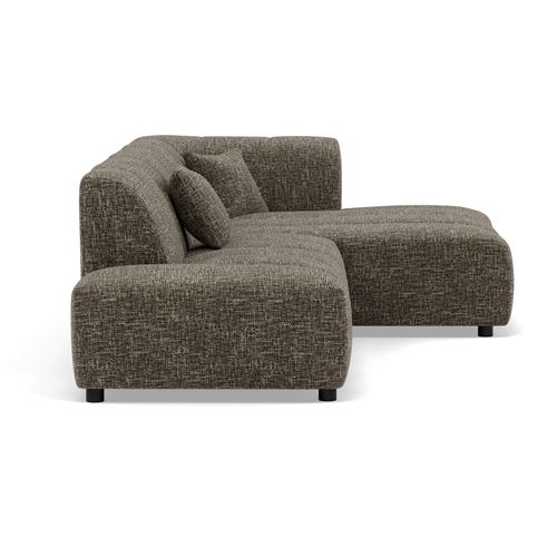 Curtis - Canapé D'angle Droit 4 Places Sans Accoudoir En Tissu Texturé Vert Olive