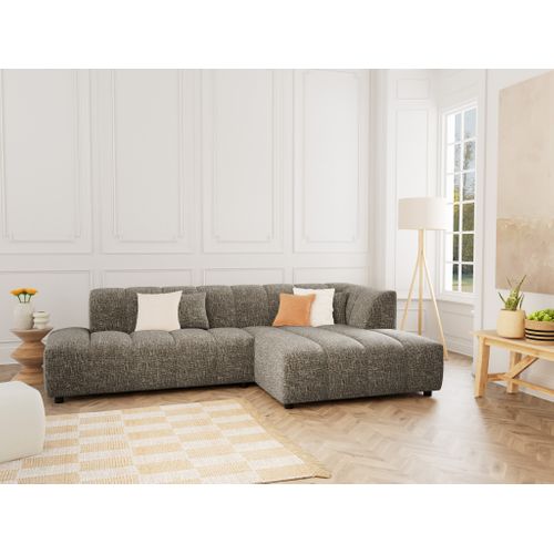 Curtis - Canapé D'angle Droit 4 Places Sans Accoudoir En Tissu Texturé Vert Olive