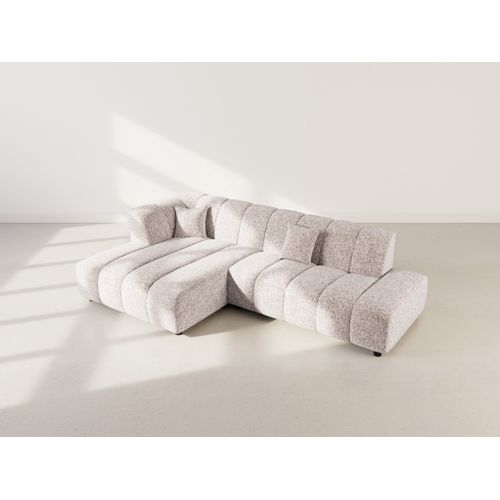 Curtis - Canapé D'angle Gauche 4 Places Sans Accoudoir En Tissu Texturé Taupe