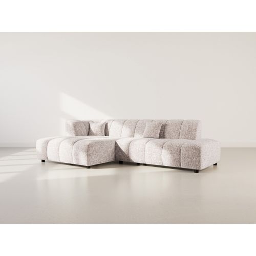 Curtis - Canapé D'angle Gauche 4 Places Sans Accoudoir En Tissu Texturé Taupe