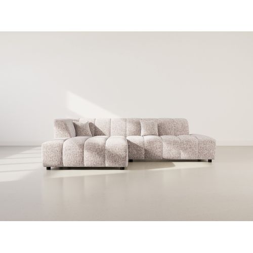 Curtis - Canapé D'angle Gauche 4 Places Sans Accoudoir En Tissu Texturé Taupe