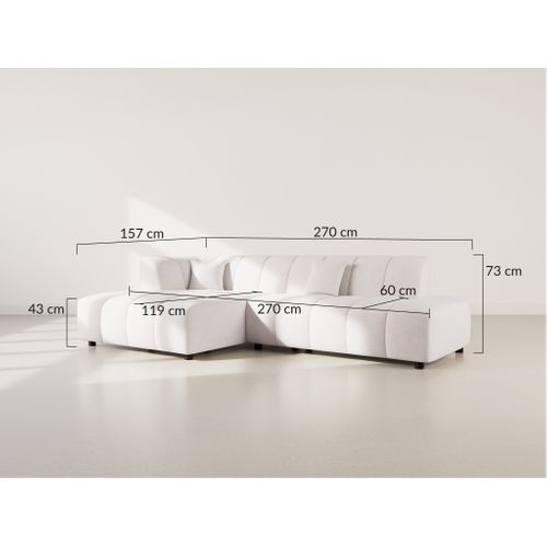 Curtis - Canapé D'angle Gauche 4 Places Sans Accoudoir En Tissu Texturé Taupe