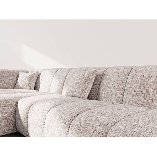 Curtis - Canapé D'angle Gauche 4 Places Sans Accoudoir En Tissu Texturé Taupe