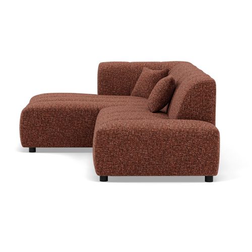 Curtis - Canapé D'angle Gauche 4 Places Sans Accoudoir En Tissu Texturé Terracotta