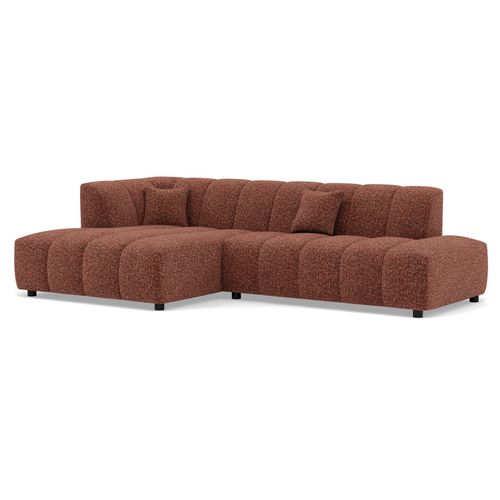 Curtis - Canapé D'angle Gauche 4 Places Sans Accoudoir En Tissu Texturé Terracotta