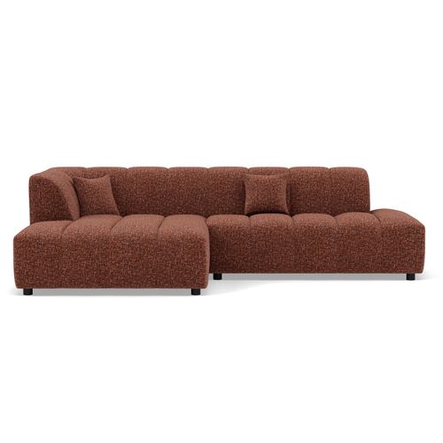 Curtis - Canapé D'angle Gauche 4 Places Sans Accoudoir En Tissu Texturé Terracotta