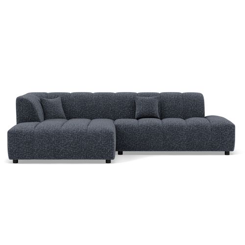 Curtis - Canapé D'angle Gauche 4 Places Sans Accoudoir En Tissu Texturé Bleu