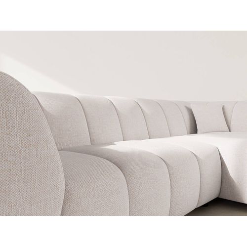 Curtis - Canapé D'angle Droit 4 Places Avec Accoudoir En Tissu Texturé Beige
