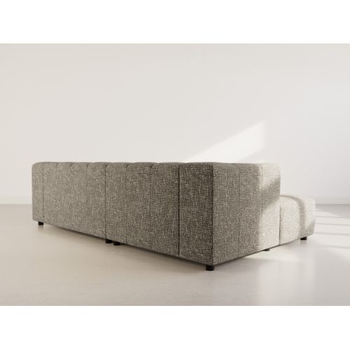 Curtis - Canapé D'angle Gauche 4 Places Avec Accoudoir En Tissu Texturé Vert Olive