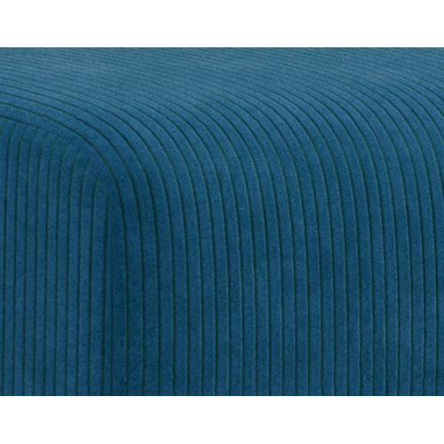 Canapé Angle Gauche Convertible 4 Places Topaze En Velours Côtelé Bleu