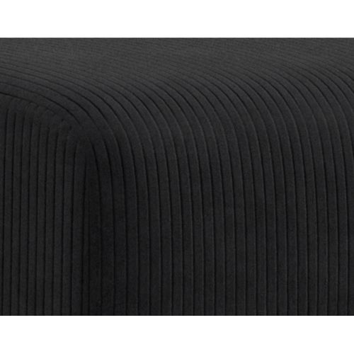 Canapé Angle Gauche Convertible 4 Places Topaze En Velours Côtelé Noir