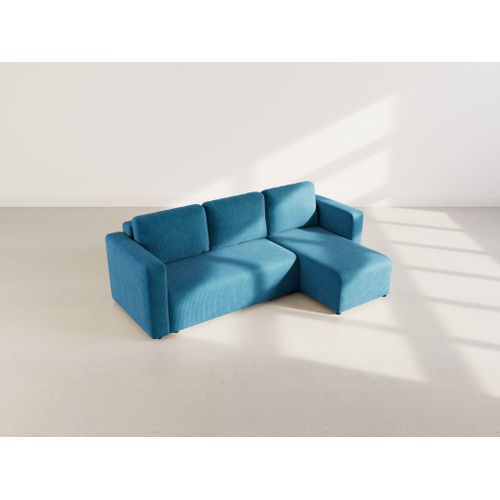 Canopy - Canapé D'angle Réversible 4 Places Convertible Avec Coffre En Velours Côtelé