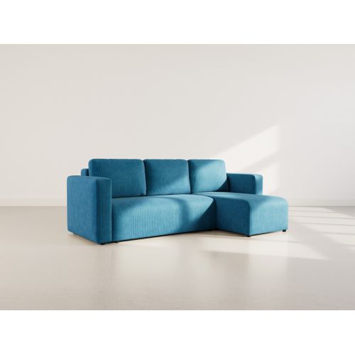 Canopy - Canapé D'angle Réversible 4 Places Convertible Avec Coffre En Velours Côtelé