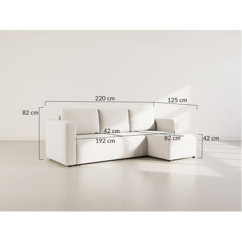 Canopy - Canapé D'angle Réversible 4 Places Convertible Avec Coffre En Velours Côtelé