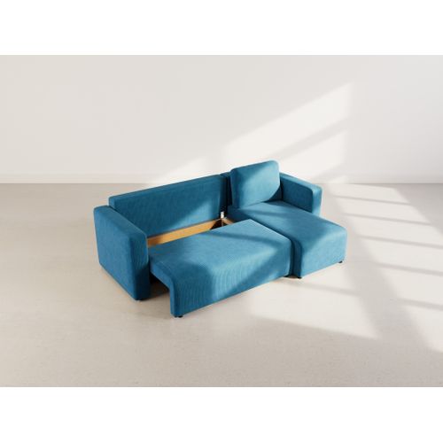 Canopy - Canapé D'angle Réversible 4 Places Convertible Avec Coffre En Velours Côtelé