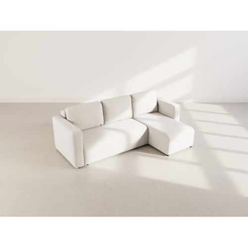 Canopy - Canapé D'angle Réversible 4 Places Convertible Avec Coffre En Velours Côtelé