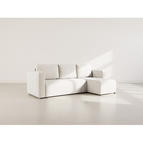 Canopy - Canapé D'angle Réversible 4 Places Convertible Avec Coffre En Velours Côtelé