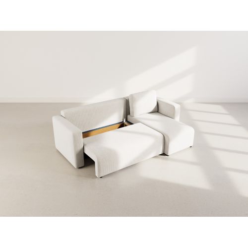 Canopy - Canapé D'angle Réversible 4 Places Convertible Avec Coffre En Velours Côtelé