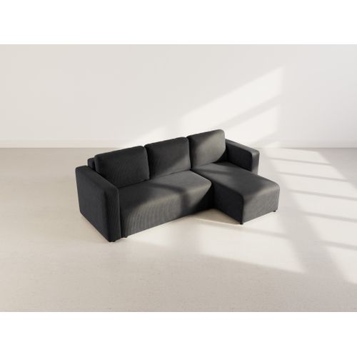 Canopy - Canapé D'angle Réversible 4 Places Convertible Avec Coffre En Velours Côtelé