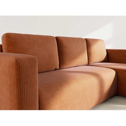 Canopy - Canapé D'angle Réversible 4 Places Convertible Avec Coffre En Velours Côtelé