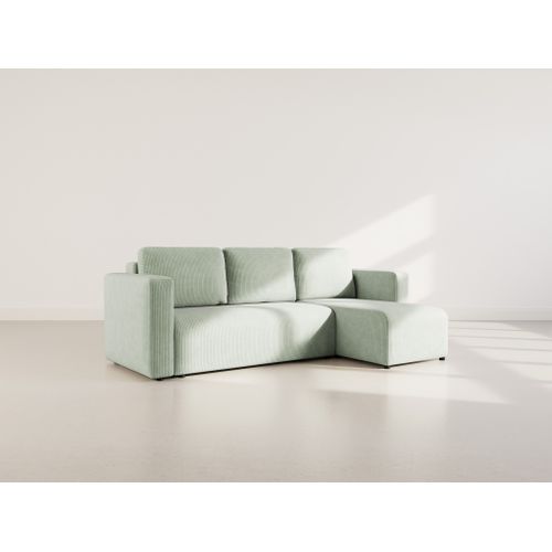 Canopy - Canapé D'angle Réversible 4 Places Convertible Avec Coffre En Velours Côtelé
