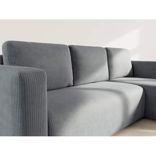 Canopy - Canapé D'angle Réversible 4 Places Convertible Avec Coffre En Velours Côtelé