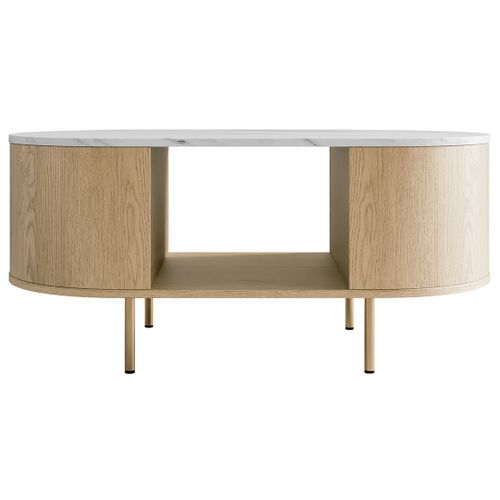 Sansa - Table Basse 100 Cm - 1 Niche - Plateau Effet Marbre
