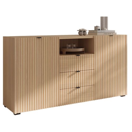 Judy - Buffet Bas 150 Cm - 2 Portes, 3 Tiroirs Et 1 Niche