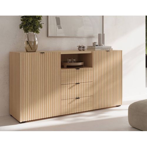 Judy - Buffet Bas 150 Cm - 2 Portes, 3 Tiroirs Et 1 Niche