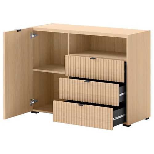 Judy - Buffet Bas 106 Cm - 1 Porte, 3 Tiroirs Et 1 Niche