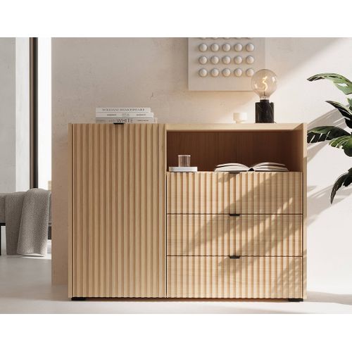 Judy - Buffet Bas 106 Cm - 1 Porte, 3 Tiroirs Et 1 Niche