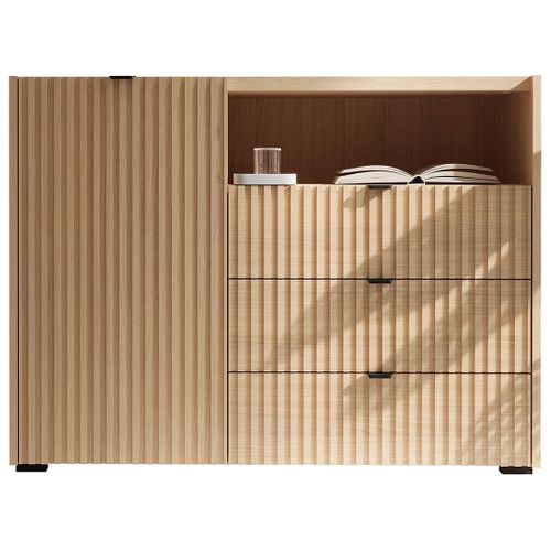 Judy - Buffet Bas 106 Cm - 1 Porte, 3 Tiroirs Et 1 Niche