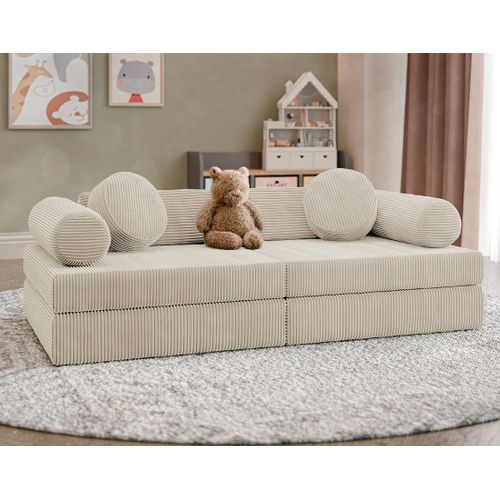 Ines - Canapé Droit 2 Places En Velours Côtelé